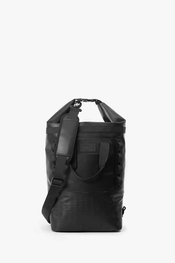 on the roam and so ill collaboration by jason momoa 25L medium black bag on grey background