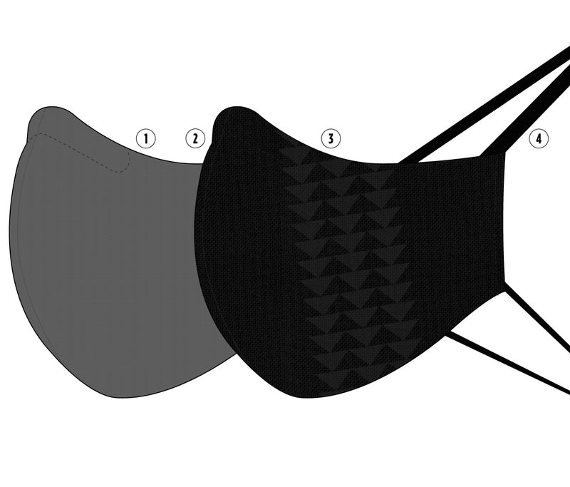 the four parts of the so ill x on the roam masks are shown in an exploded view